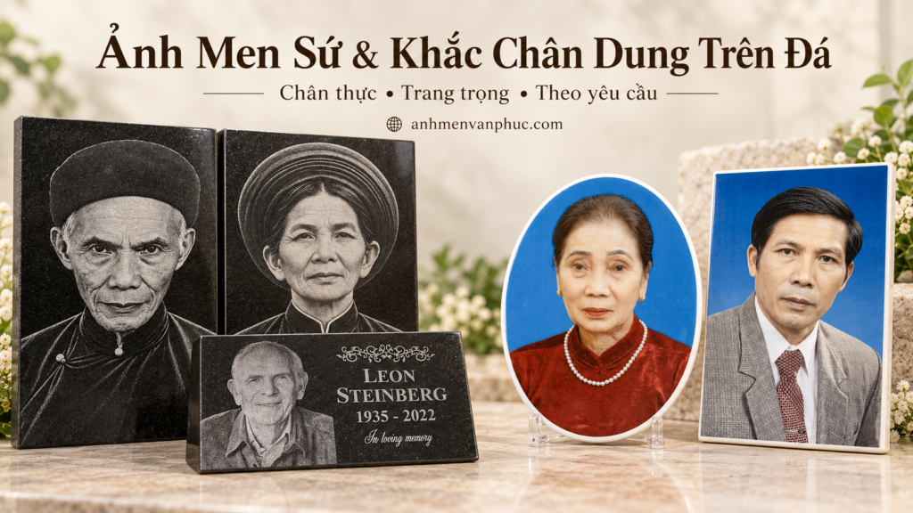Ảnh Men Sứ Và Khắc Chân Dung Trên Đá