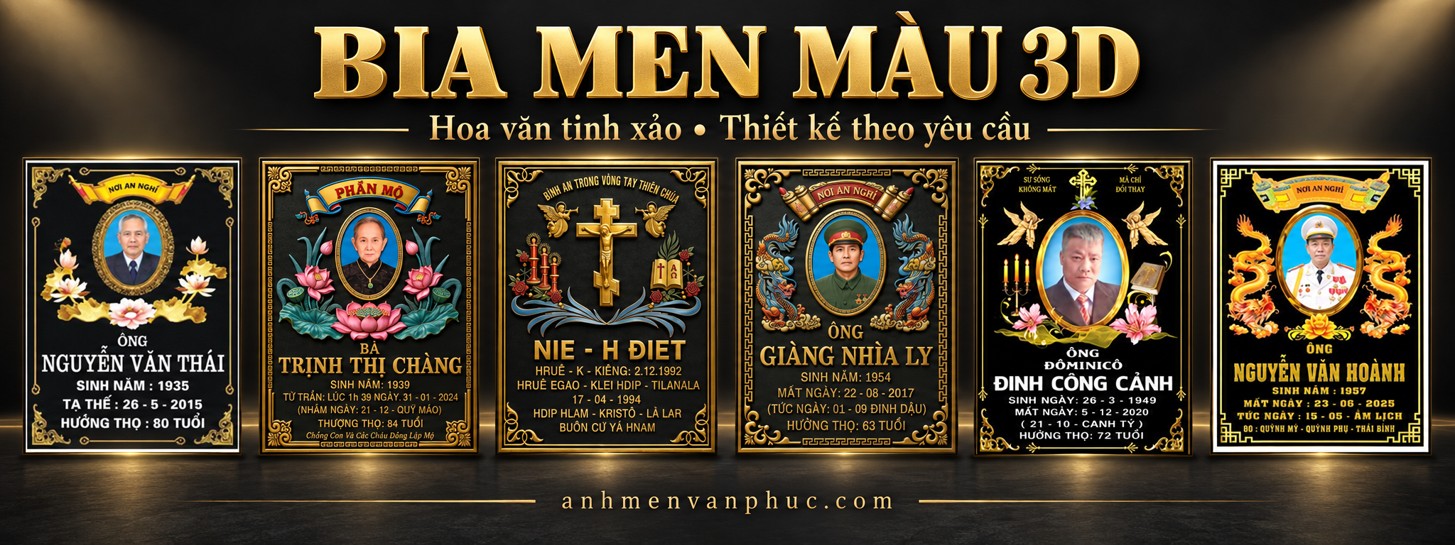 Banner ngang Bia men màu 3D Vạn Phúc An